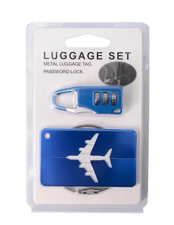 Travel набор Бирка и замочек для багажа (синий) (12-travel22-B5)