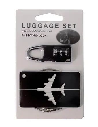 Travel набор Бирка и замочек для багажа (черный) (12-travel22-B6)