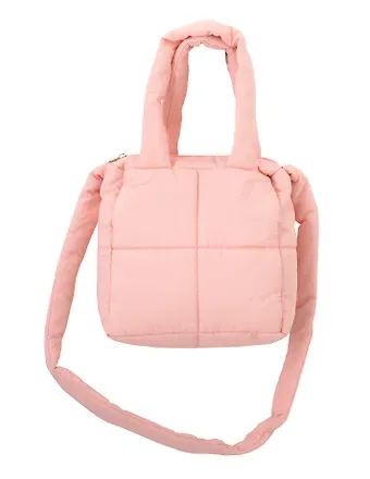Сумочка дутая розовая (текстиль) (20х20) (12-Jigi-3)