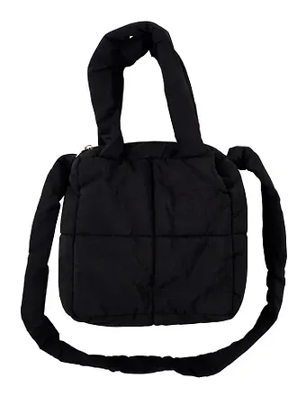 Сумочка дутая черная (текстиль) (20х20) (12-Jigi-1)