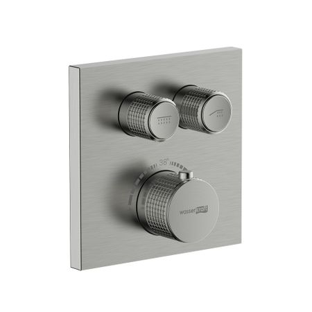 Смеситель для душа встраиваемый WasserKraft Wern термостатический с переключателем без лейки никель (4248 Thermo)