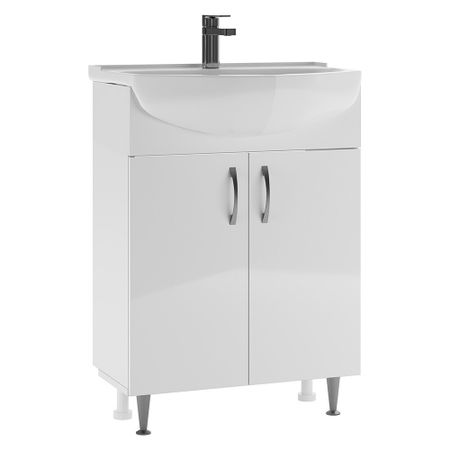 Тумба под раковину Нева 60 см напольная белая (УПП00040336)