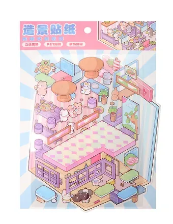 Набор наклеек-румбокс для создания миниатюрных сцен размер 180х130мм арт. 72276