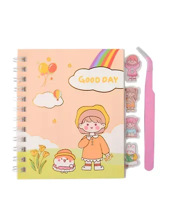 Набор декоративных наклеек в блокноте, 12 листов, в комплекте с пинцетом. Размер 90х110 мм, Артикул 7281