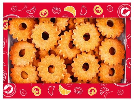 Печенье песочное АШАН Красная птица Кольцо с сахаром, 600 г