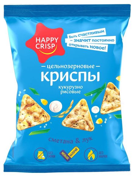 Криспы кукурузно-рисовые Happy Crisp Сметана Лук, 50 г алим хусейнович ульбашев право и литература как пушкин достоевский и толстой придумали конституцию и другие законы