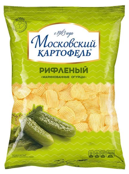 Чипсы Московский Картофель маринованные огурцы, 120 г
