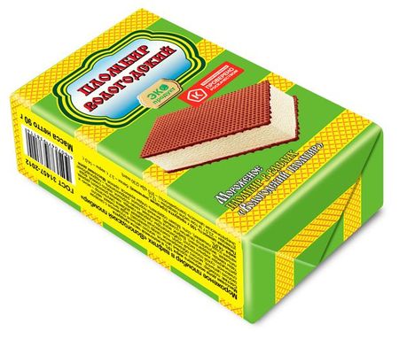 Мороженое пломбир Вологодский пломбир в вафлях брикет БЗМЖ, 90 г