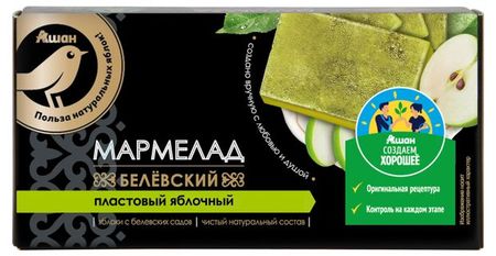 Мармелад АШАН Золотая птица Белевский пластовый яблочный, 150 г