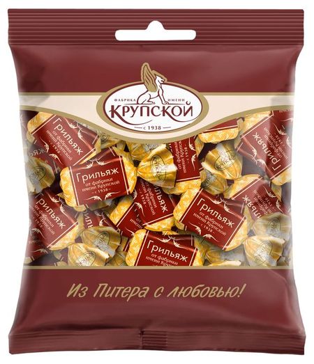 Конфеты шоколадные Фабрика имени Крупской Грильяж 200 г