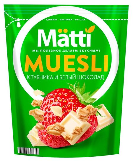 Мюсли Matti Клубника и белый шоколад, 250 г