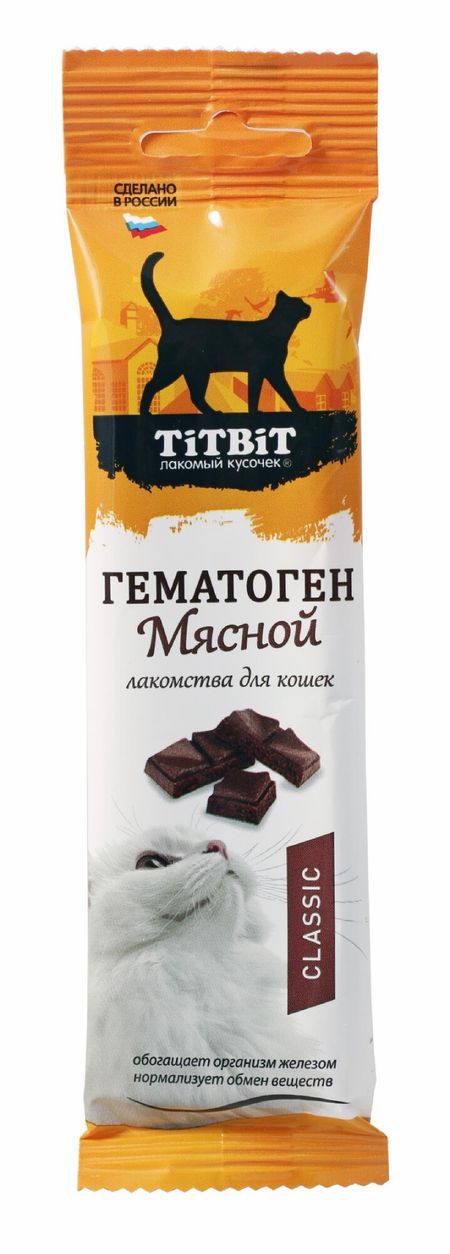 Лакомства TiTBiT Гематоген мясной classic для кошек, 30 г (30 г)