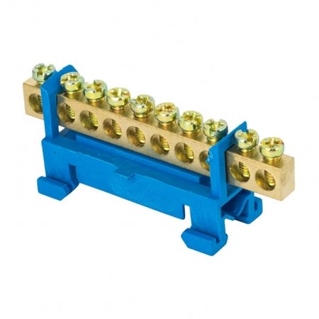 Шина нулевая изолятор Стойка на DIN-рейку EKF PROxima 6х9 мм 10 отверстий синяя (20 шт.) (sn0-63-10-sb)