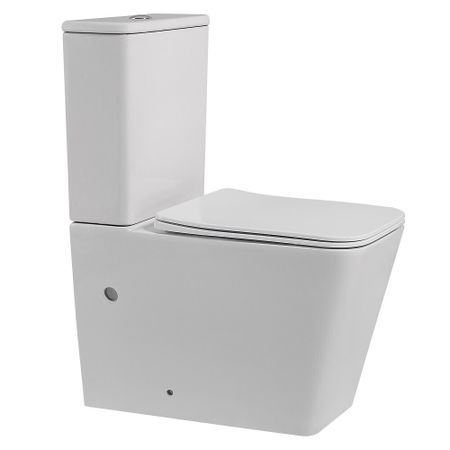 Унитаз-компакт Abber Rechteck безободковый с горизонтальным выпуском с сиденьем дюропласт микролифт белый (AC1210)