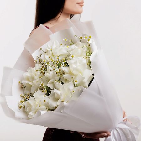 Букет живых цветов БУКЕТНАЯ ЛАВКА Французские розы с ромашкой французские шифоновые шторы dzq