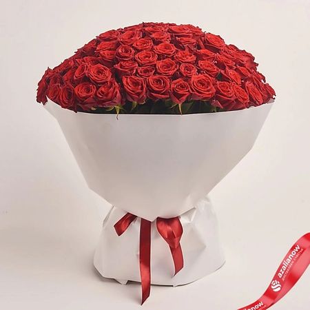 Букет живых цветов AZALIANOW ЦВЕТЫ. ПОДАРКИ. ДЕКОР Букет из 101 красной розы в белой упаковке ивы белой коры экстракт с байкалином капс 30