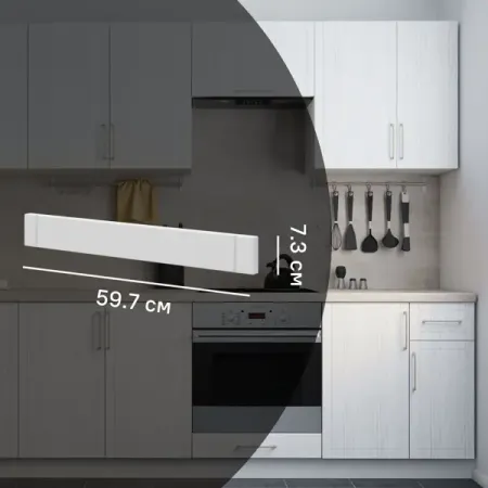 Декоративный фасад для кухонного шкафа под духовку Агидель 59.7x7.3 см Delinia МДФ цвет белый
