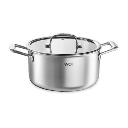 Кастрюля со стеклянной крышкой WO Home Verona 5,6 л, 24х12,5 см, сталь нержавеющая 18/10