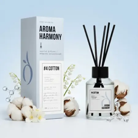 Диффузор Aroma Harmony №4 Cotton 100 мл aroma harmony волшебный вечер диффузор 30 мл и свеча 60г