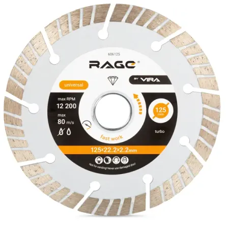 Диск алмазный по бетону Rage 606125 турбо 125x22.2x2.2 мм