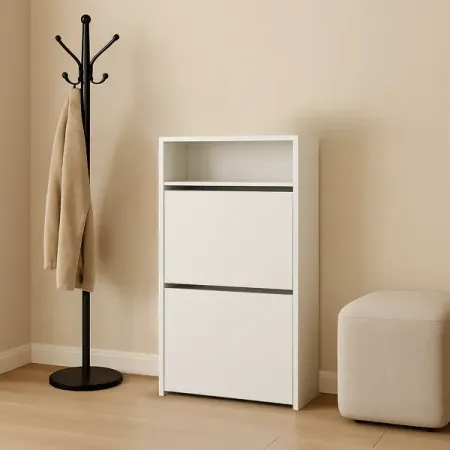 Шкаф для обуви 50х90х17.3 см 2 ящика ЛДСП цвет белый