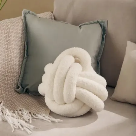 Декоративная подушка Узел ø30 см цвет молочный для подушки lsqdvq круглый очный лен хлопок 45 см