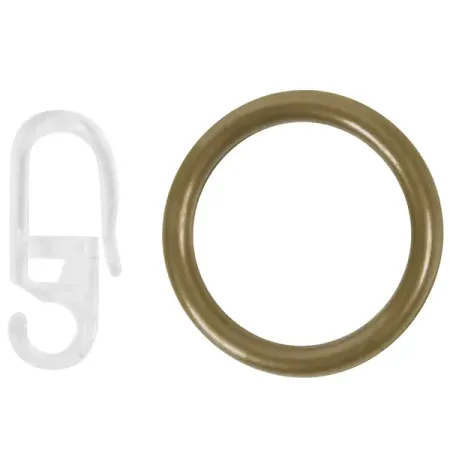 Кольцо с крючком пластик D1.6/1.9 см цвет золотой 10 шт.