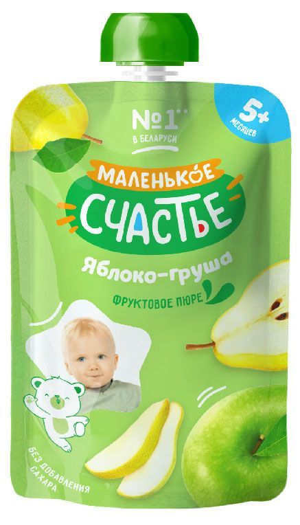 Пюре Маленько счастье яблоко груша с 5 мес., 90 г ирина юрьевна оглоблина логопедический массаж игры и упражнения для раннего и дошкольного возраста