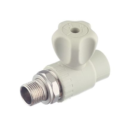 Кран шаровой полипропиленовый FV Plast 20 мм х 1/2 НР(ш) для радиатора с накидной гайкой прямой (А31402)
