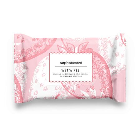 Салфетки для рук ЛЭТУАЛЬ SOPHISTICATED Влажные салфетки для снятия макияжа с очищающим молочком клубника со сливками каша овсяная увелка клубника со сливками 5х40 г