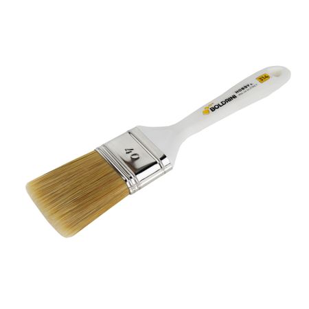 Кисть плоская натуральная щетина пластиковая ручка Boldrini 40х15 мм для всех типов ЛКМ на любой основе