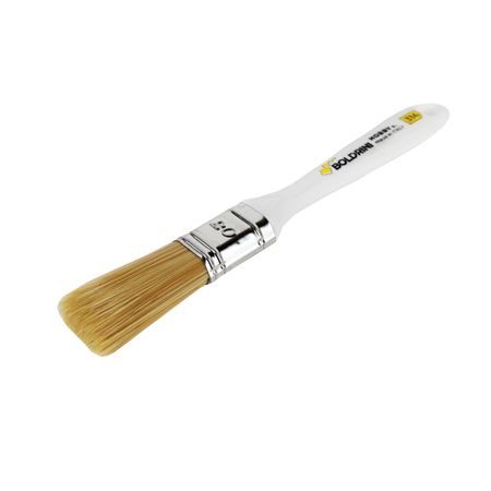 Кисть плоская натуральная щетина пластиковая ручка Boldrini 20х15 мм для всех типов ЛКМ на любой основе