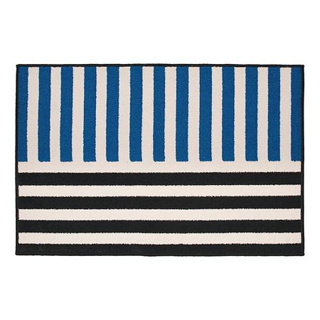 Коврик IKEA Ковёр коротковорсовый с полосами синий и черный VÄNDPLATS 60x90 см ковёр lousidream odin viking symbol valknut nordic valhalla
