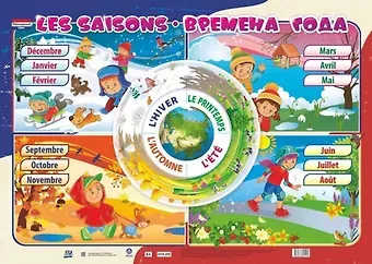 Учебный плакат. Французский язык. Времена года: les saisons. (Формат А2)