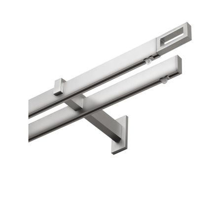 Карниз настенный металлический двухрядный профильный Хай-тек 240 см сталь (171.122)