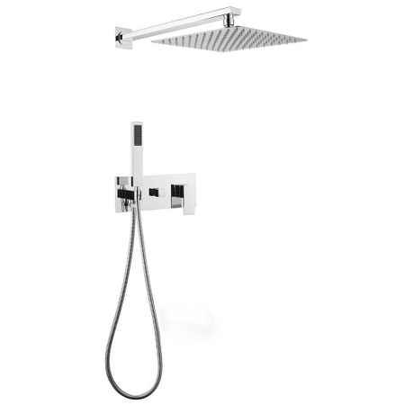 Душевая система Abber Daheim встраиваемая с верхним душем с лейкой со смесителем хром (AF8218)