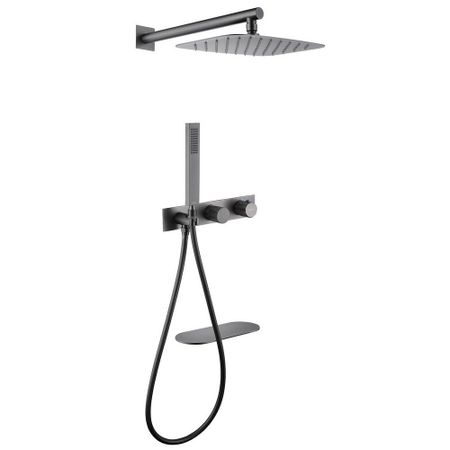 Душевая система Abber Rund встраиваемая с верхним душем с лейкой со смесителем никель (AF8750NG)