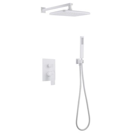 Душевая система Abber Weiss Insel встраиваемая с верхним душем с лейкой белая матовый (AF8018FW)