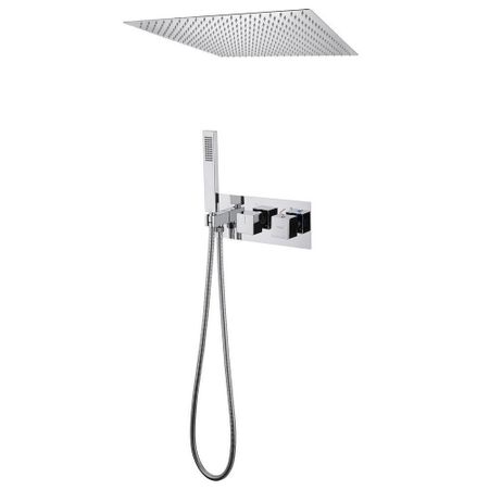 Душевая система Abber Daheim встраиваемая с верхним душем с лейкой хром (AF8255)
