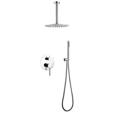 Душевая система Abber Emotion встраиваемая с верхним душем с лейкой со смесителем хром (AF8821)