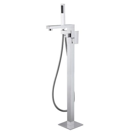 Смеситель для ванны напольный Abber Daheim хром однорычажный с лейкой (AF8215)