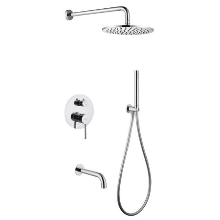 Душевая система Abber Wasser Kreis встраиваемая с верхним душем с лейкой со смесителем хром (AF8117)