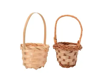 Набор Декоративная Корзинка из бамбука, 12см+Декоративная Корзинка из лозы, 10см