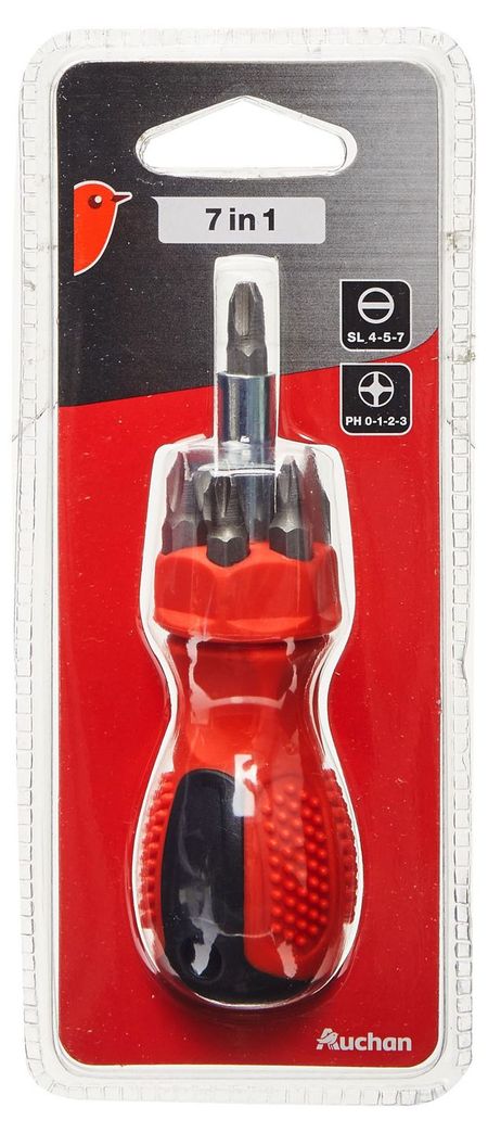 Мини отвертка сменная АШАН Красная птица 7 в 1 ольга ивановна азова чтение с увлечением часть 4 читаем словосочетания предложения и тексты рабочая тетрадь для   5 7