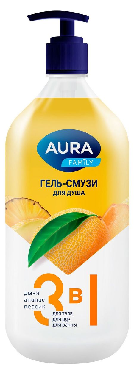 Гель для душа Aura Дыня персик, 1 л