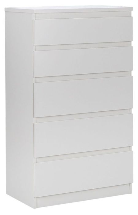 Комод Кастор 5 ящиков белый, 40х65х112 см