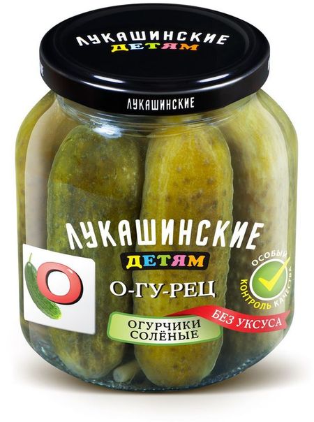 Огурчики соленые Лукашинские Детям без уксуса, 350 г
