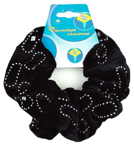 Резинка для волос Дамское счастье декоративная тканевая со стразами, 1шт