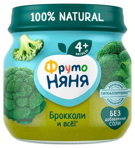 Пюре ФрутоНяня из брокколи с 4 мес., 80 г