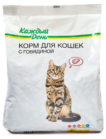 Сухой корм для кошек Каждый день с говядиной, 400 г